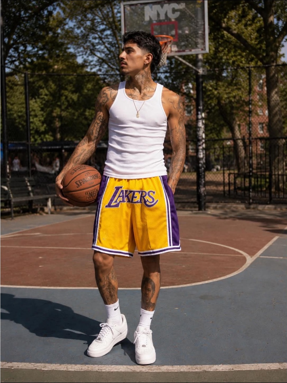 Vintage Just Don 1996-97 Los Angeles Lakers Basketball Shorts Made USA AUTHENTIC